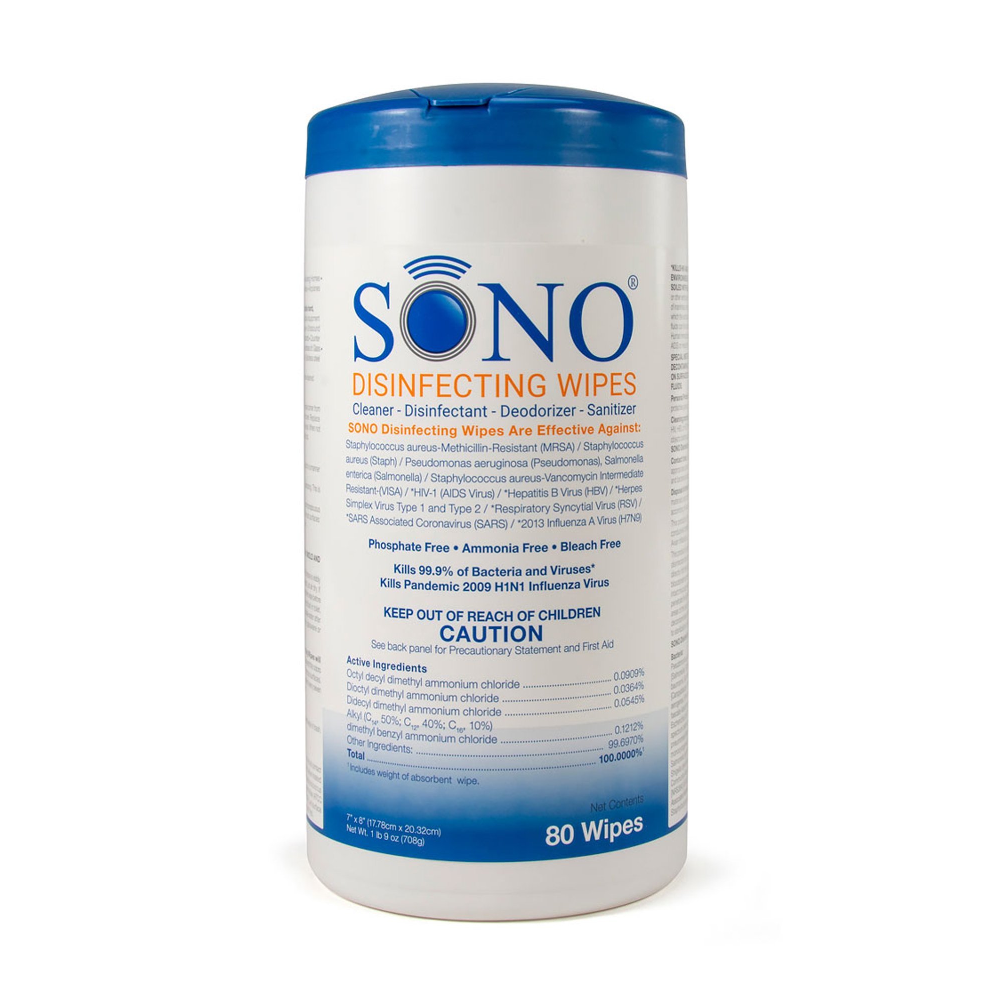 Sono Premoistened Surface Disinfectant Cleaner Wipes MK 1088402