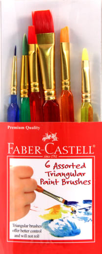 Faber-Castell Assorted Triangular Paint Brushes (Set of 6)