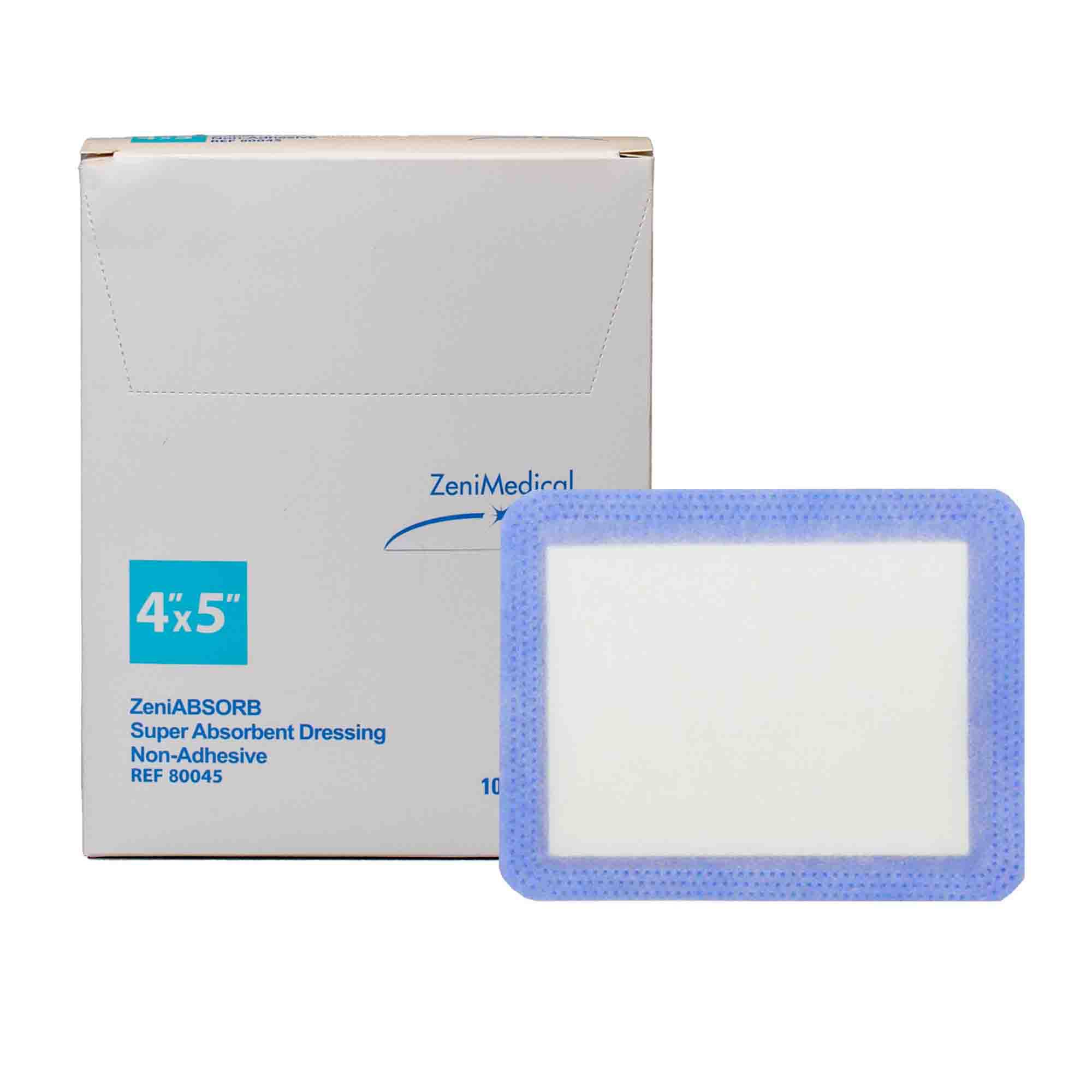 Super Absorbent Dressing ZeniABSORB 4 X 5 Inch Rectangle MK 1186730