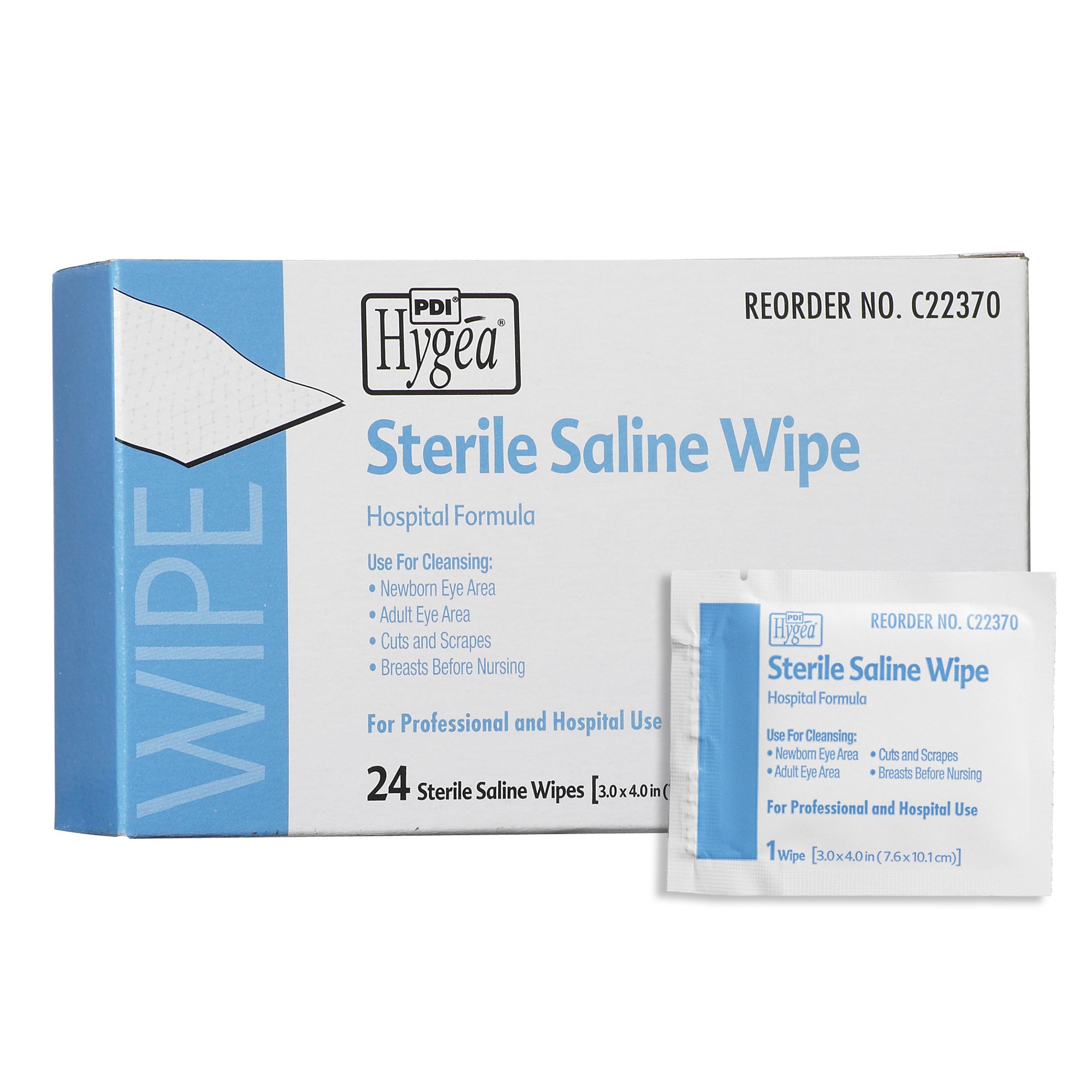 Hygea Unscented Saline Wipe, Individual Packet MK 144086