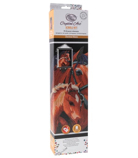 Crystal Art Scroll Kit: Chestnut Mares