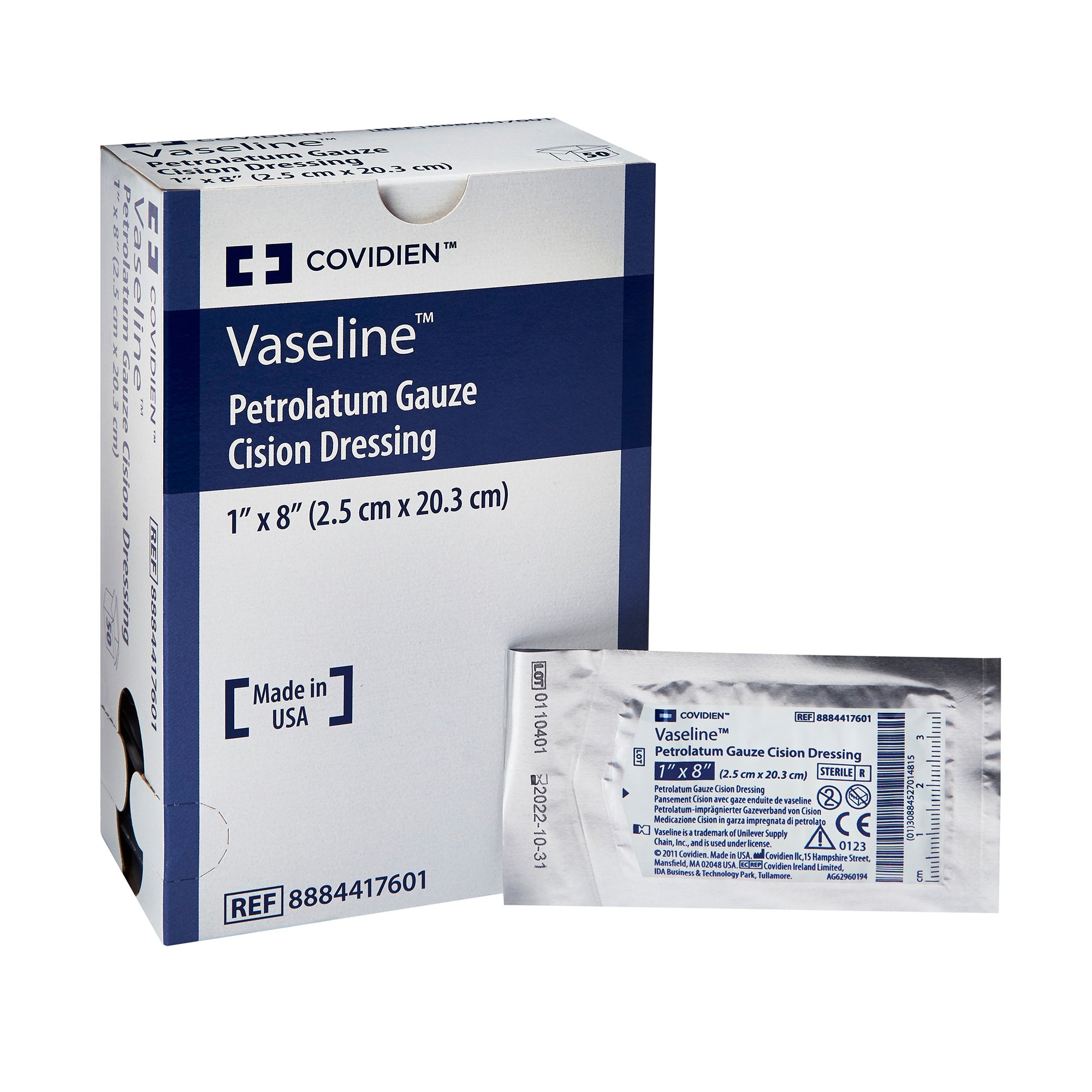 Vaseline Petrolatum Impregnated Dressing, 1 x 8 Inch MK 167694