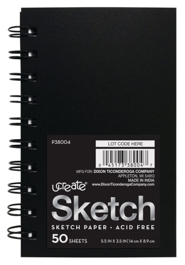uCreate Poly Cover Sketch Book Heavyweight 5 1/2" x 3 1/2" 50 sheets