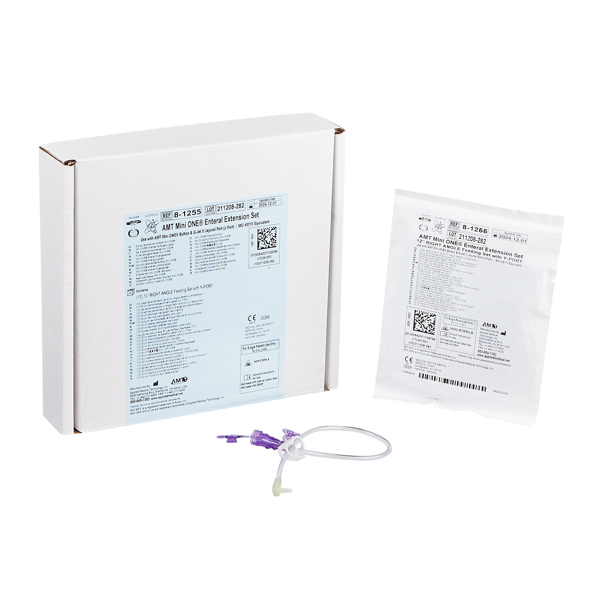 Mini ONE Right Angle Connector with Y-Port, Purple, 12 inch MK 730857