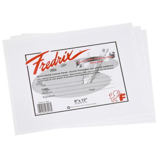 Fredrix Canvas Panels 9" x 12" - Pack of 3