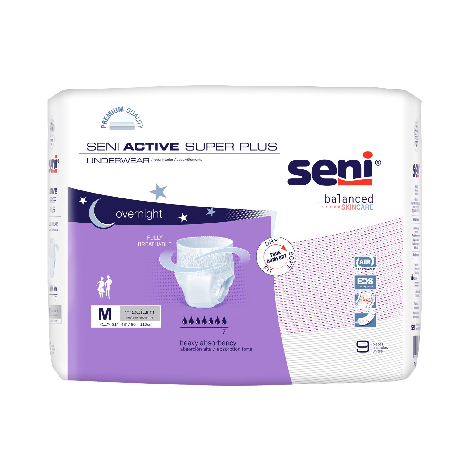 Seni Active Super Plus Overnight Heavy Absorbent Underwear, Medium MK 1163818
