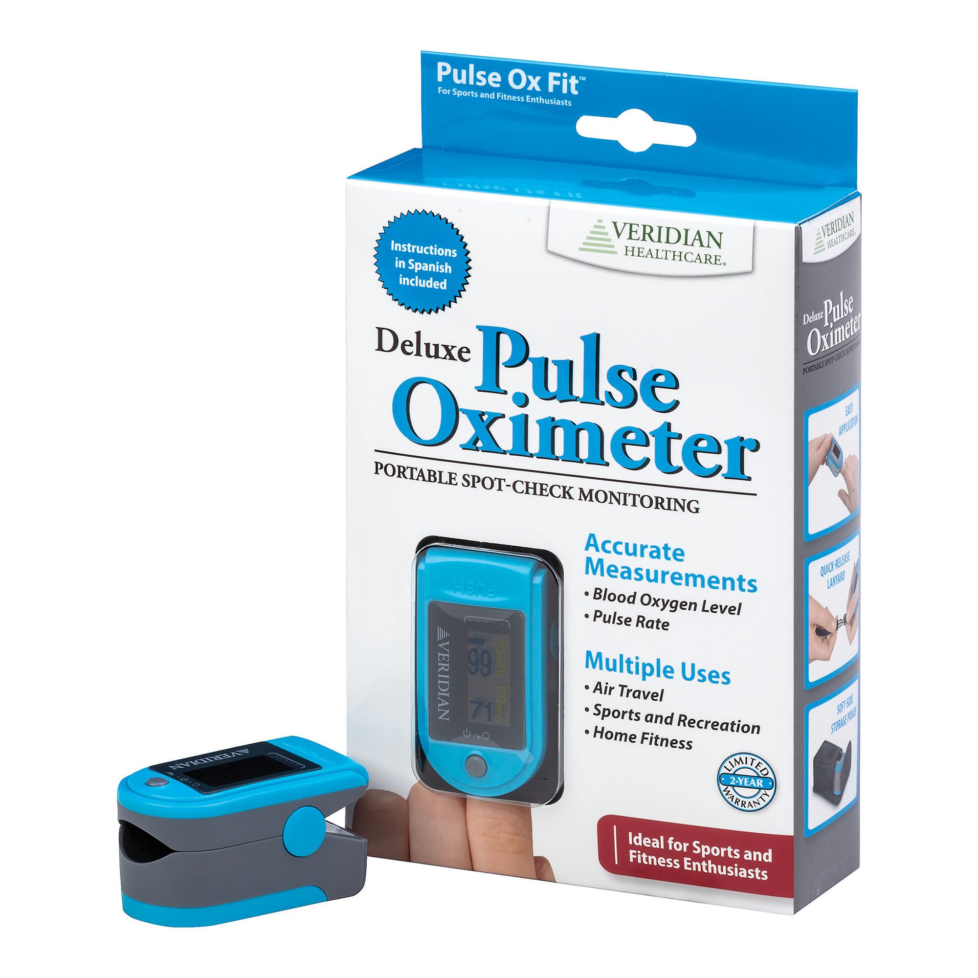 SmartHeart Fingertip Pulse Oximeter for Blood Oxygen Saturation, Deluxe MK 1218873