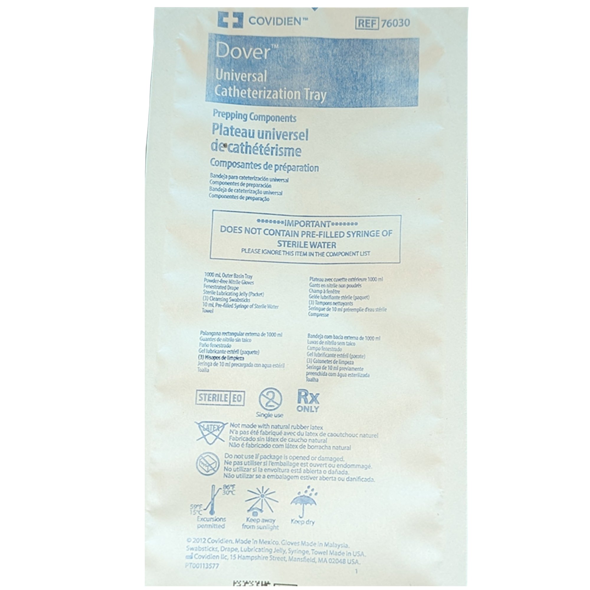 Dover Universal Indwelling Catheter Tray, 10cc Syringe, BZK MK 478608