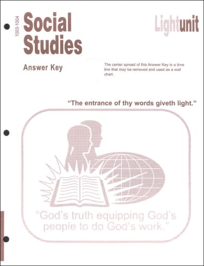Christian Light Social Studies 1003-1004 LightUnit Answer Key