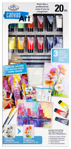 Canvas Art Set - Elephant, Flowers, Cityscape