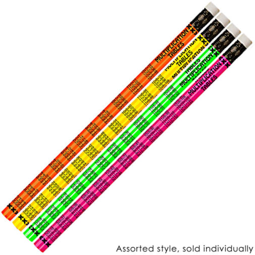 Neon Multiplication Tables Pencils (Dozen)