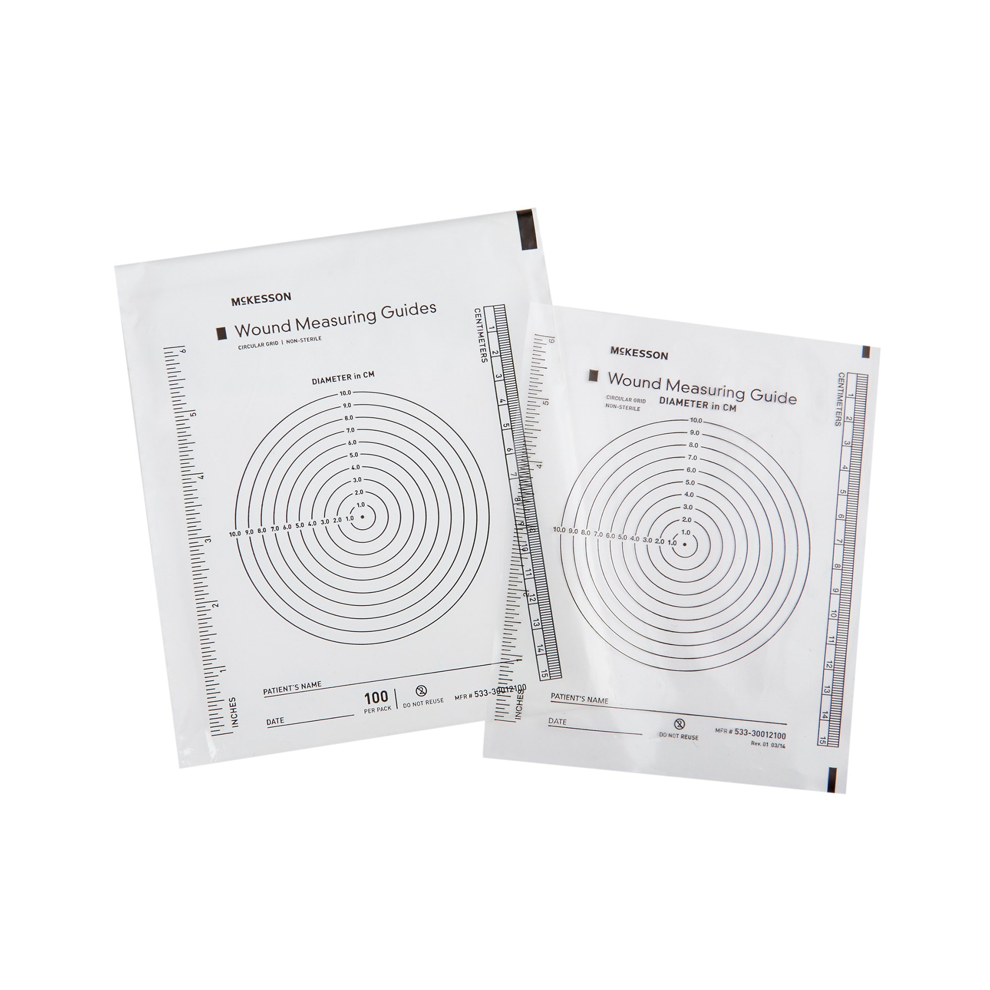 McKesson Plastic Wound Measuring Guide, 5 x 7 Inch MK 580718