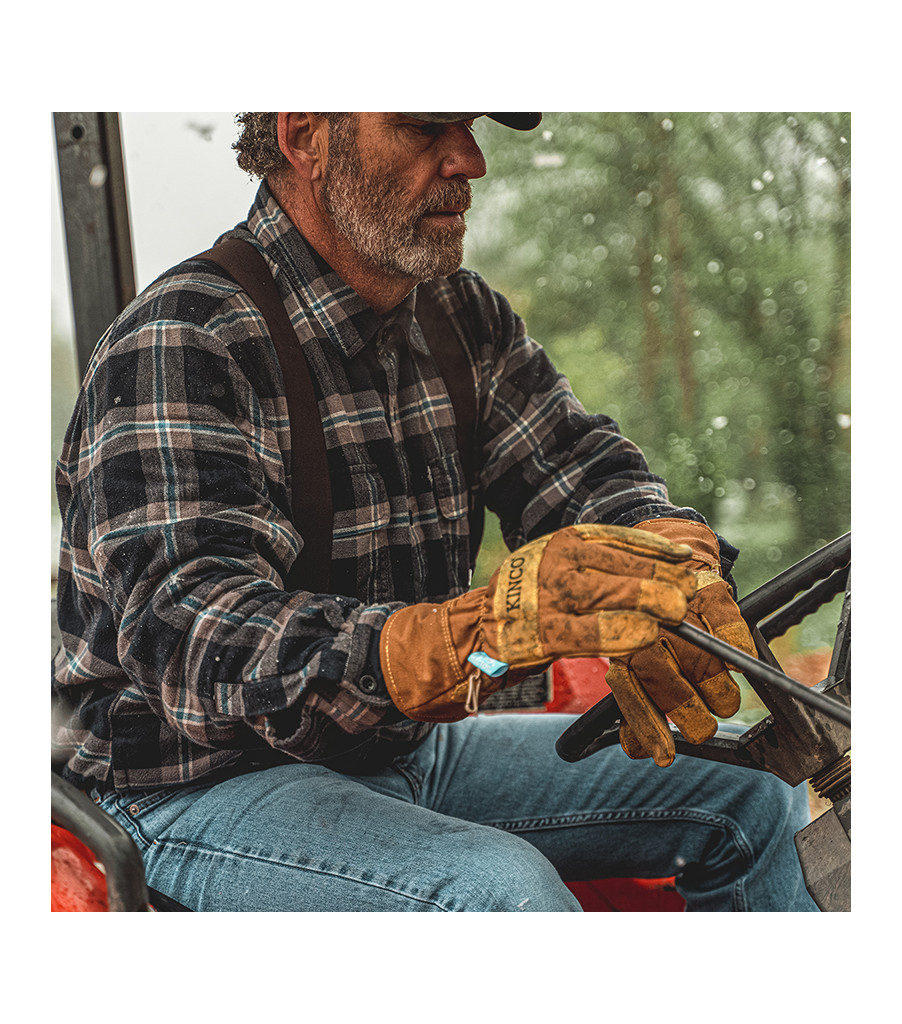 HydroFlector&trade; Lined Waterproof Suede Pigskin Palm with Safety Cuff, Brown, large image number 3