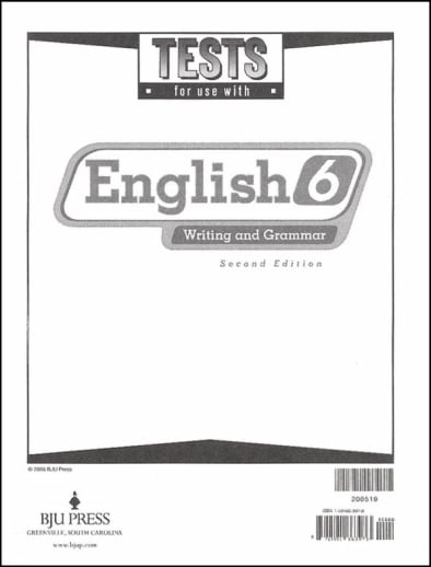 BJU Press English 6 Testpack, 2nd Edition