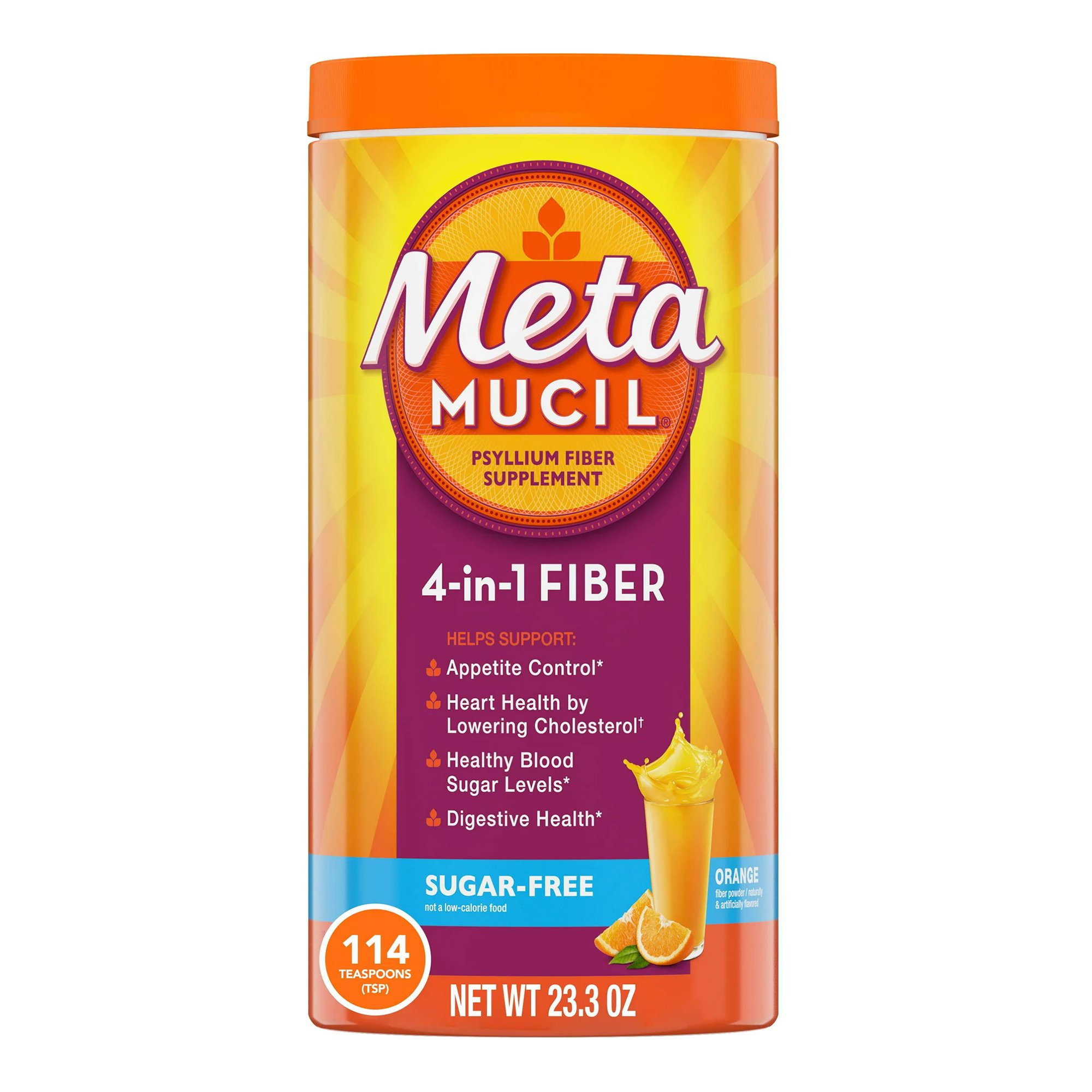 Metamucil Psyllium Fiber Supplement, Orange Powder MK 1189588