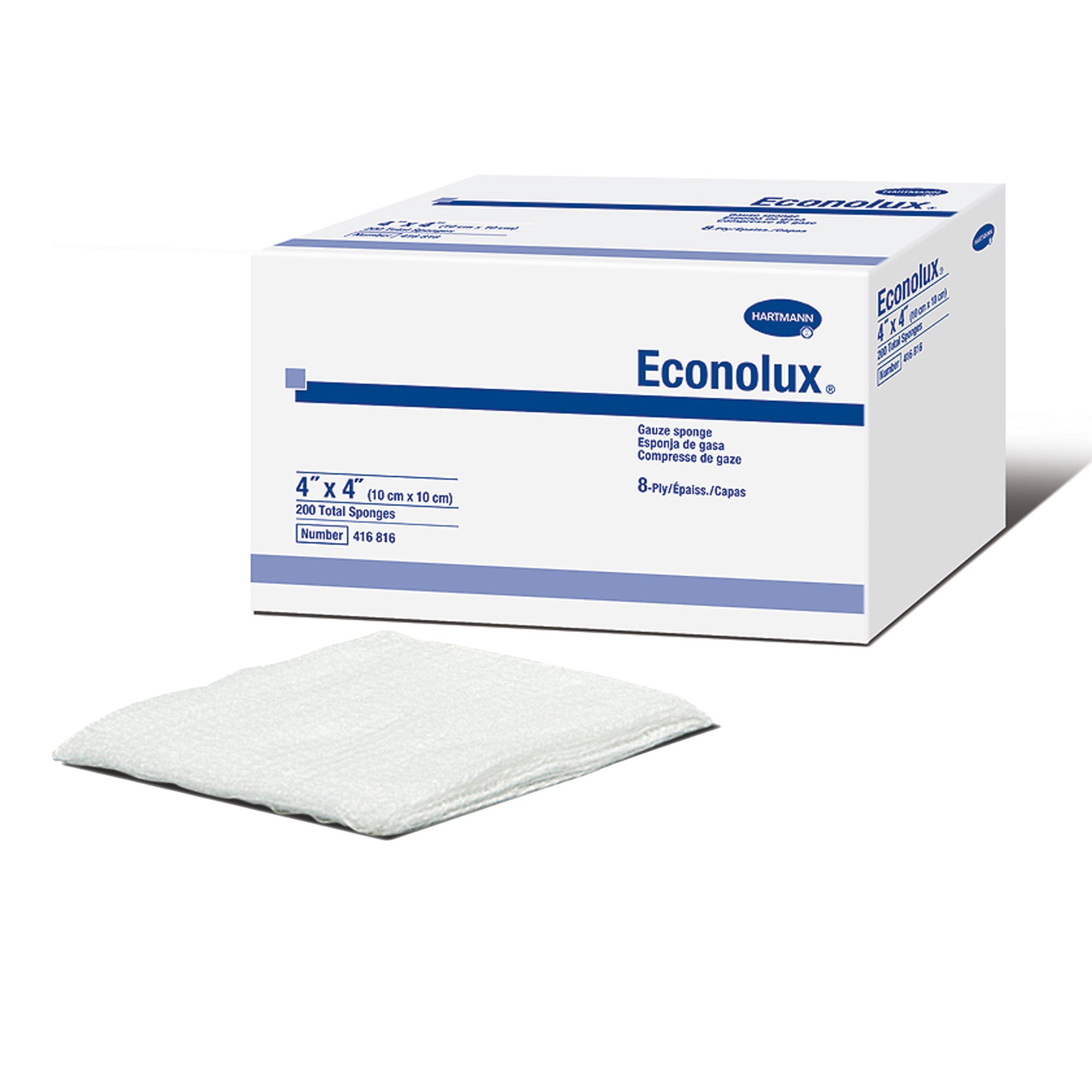 Econolux Gauze Sponge, 4 x 4 Inch, 8-Ply MK 872972