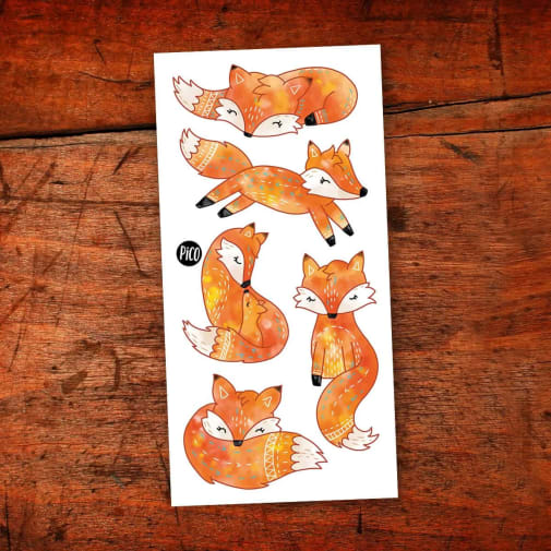 Red Foxes Temporary Tattoos