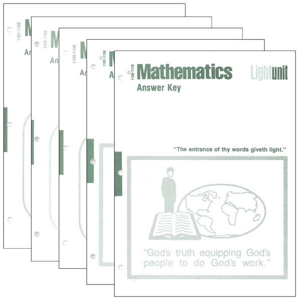 Algebra II LightUnit Answer Key Set 1101-1110