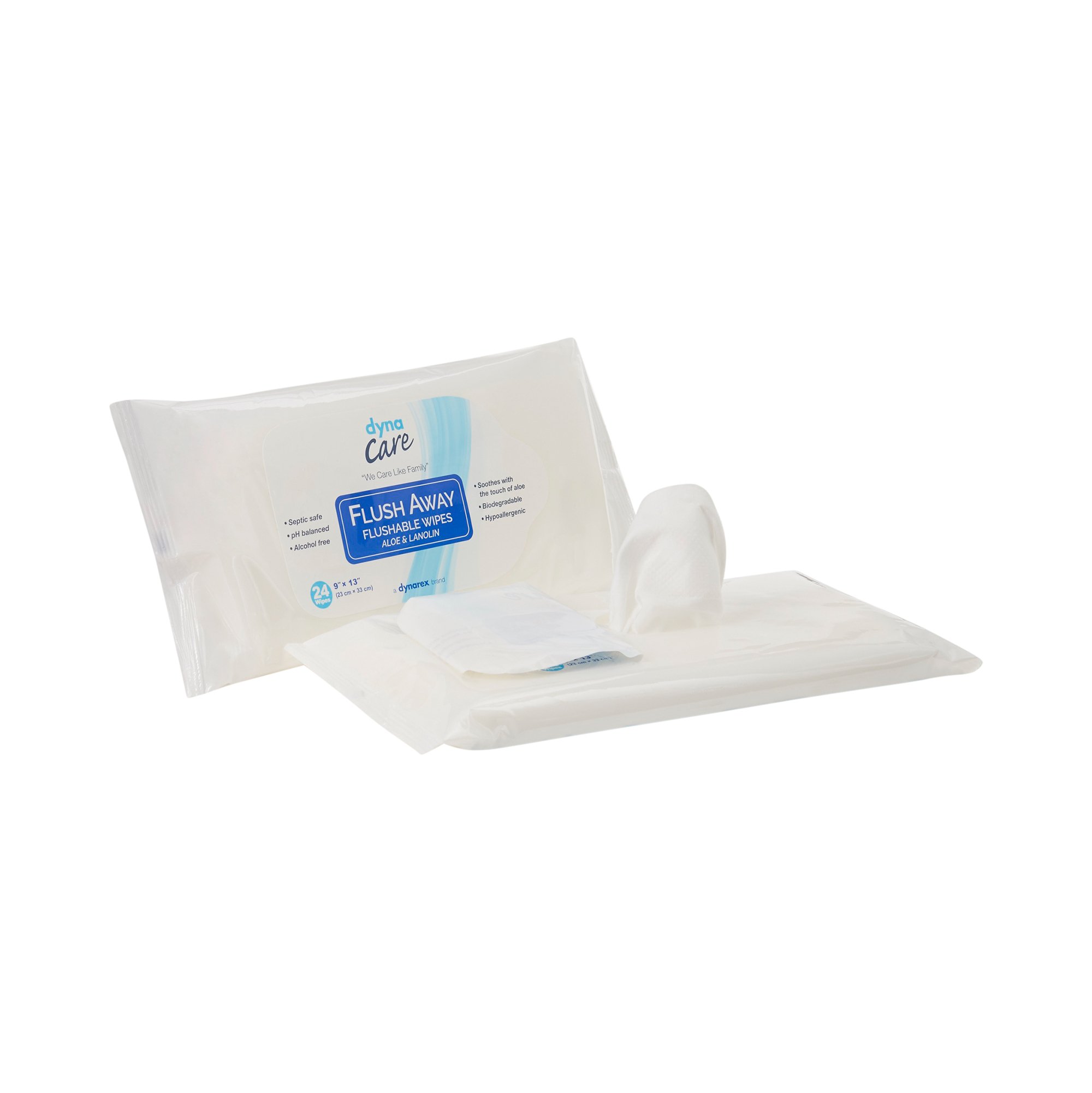 Dynarex Flush Away Personal Wipes, Adult, Soft Pack, Aloe/Lanolin MK DYN-1322