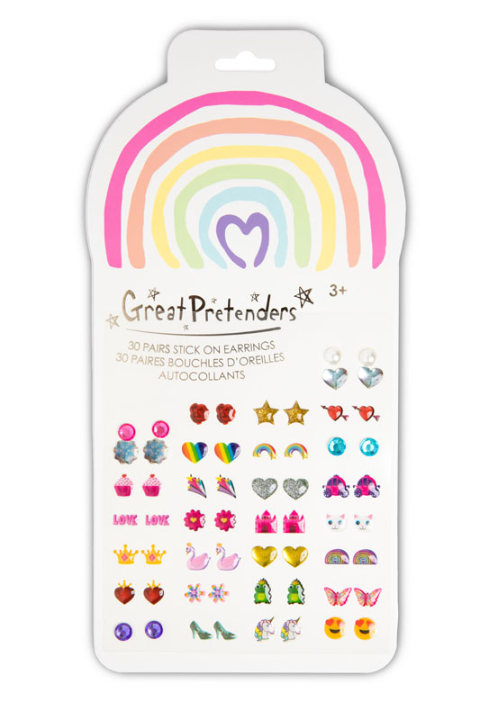 Rainbow Love Sticker Earrings, 30 pairs