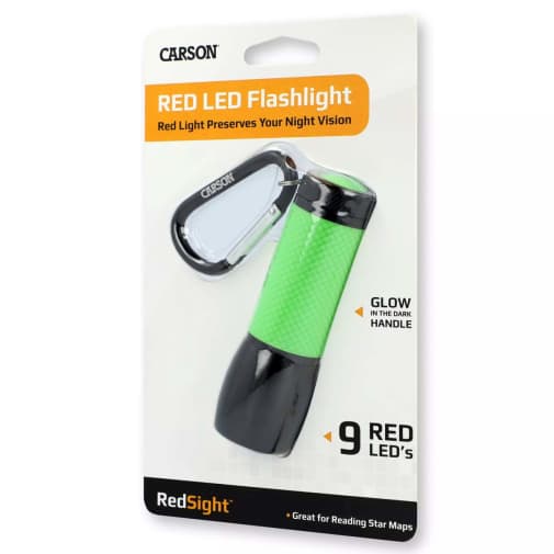 Carson RedSight Red LED Flashlight For Reading Astronomy Star Maps and Preserving Night Vision