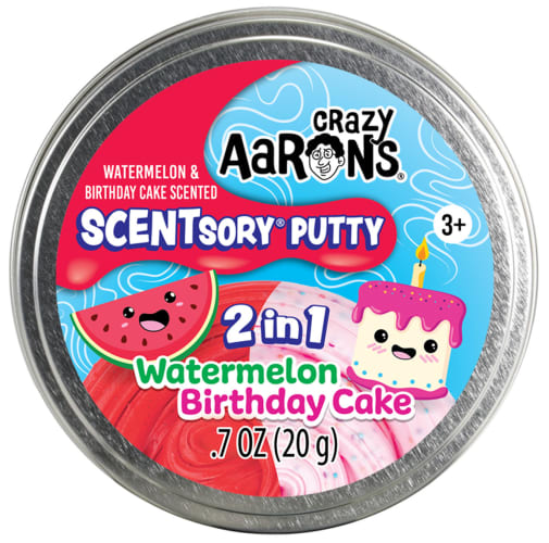 Crazy Aaron's Watermelon/Birthday Cake Putty 2.75" Tin (Scentsory Duos Putty)