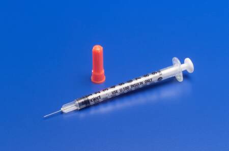 Monoject Insulin Syringe with Needle, 29 Gauge, 1/2 Inch Needle Length MK 204482