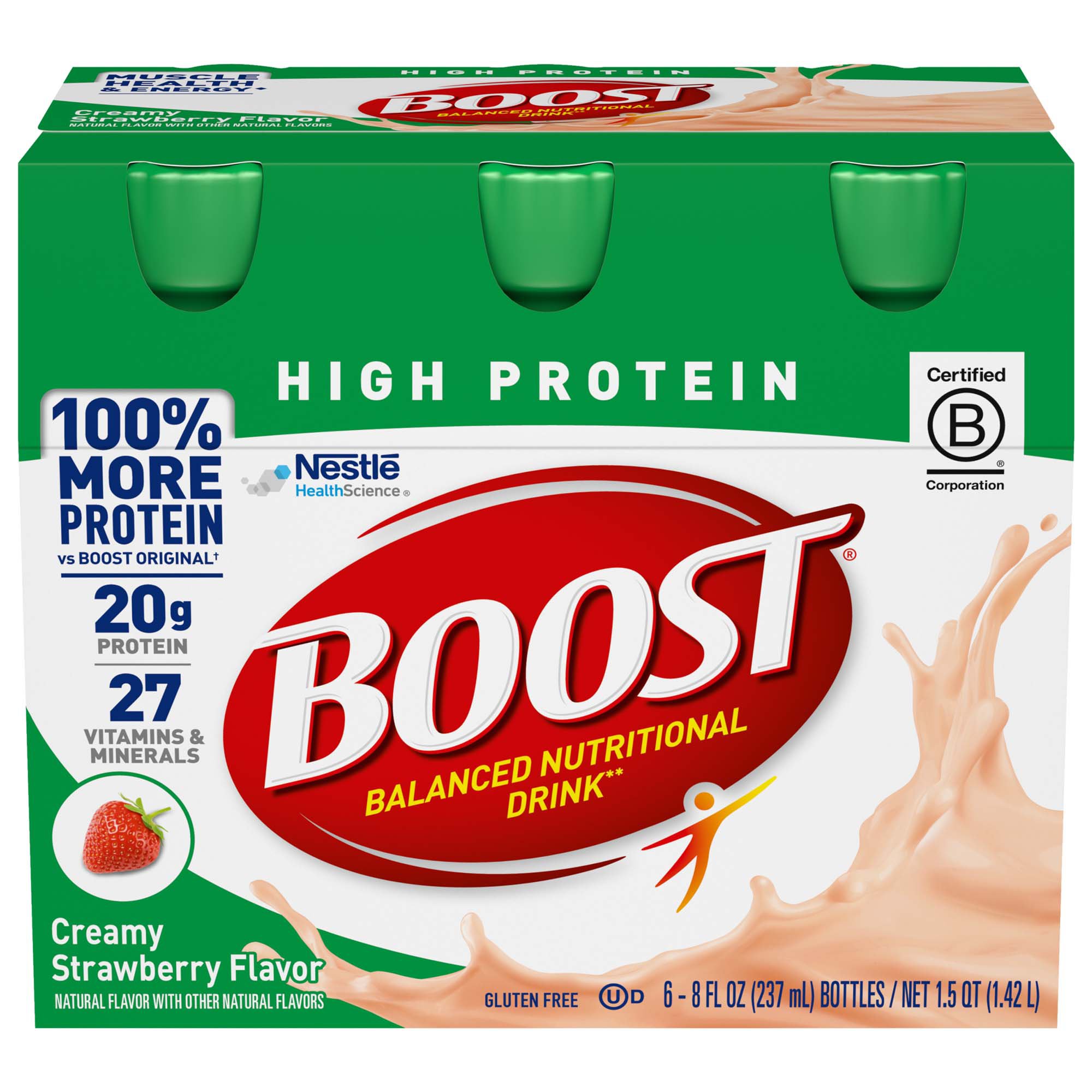 Boost High Protein Strawberry Complete Nutritional Drink, 8-ounce Bottle MK 1178448