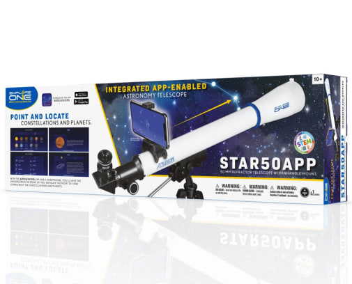 ExploreOne Star50APP 50mm Refractor Telescope with Panhandle Mount and Astronomy APP