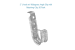 2in Ceiling Mount J Hook with Retaining Clip, 50-Pack