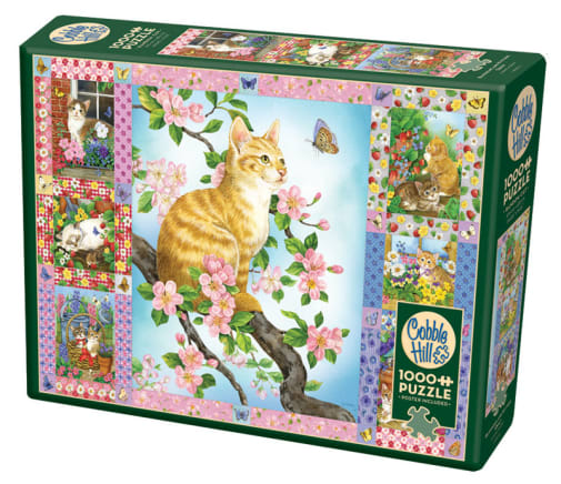 Cobble Hill Blossoms and Kittens Quilt (1000 piece)
