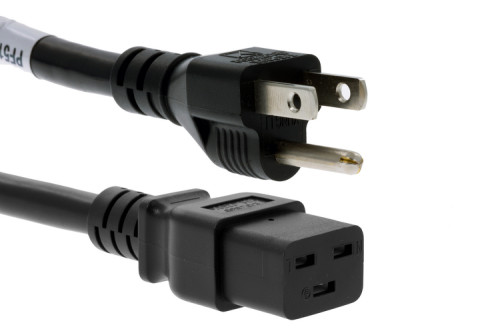 Image of AC Power Cord, 5-15P to C19, 14 AWG, 10ft