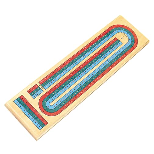 Wooden 3 Lane Cribbage Game