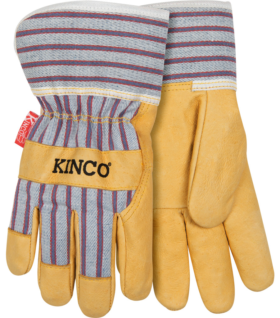 Kids' Grain Leather Palm with Safety Cuff, Striped, large image number 0