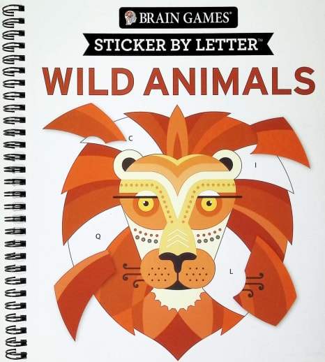 Sticker By Letter: Wild Animal (Brain Games) 52 pages