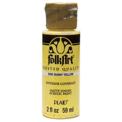 Folkart Color Acrylic Paint Sunny Yellow - 2 oz