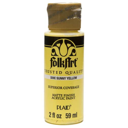 Folkart Color Acrylic Paint Sunny Yellow - 2 oz