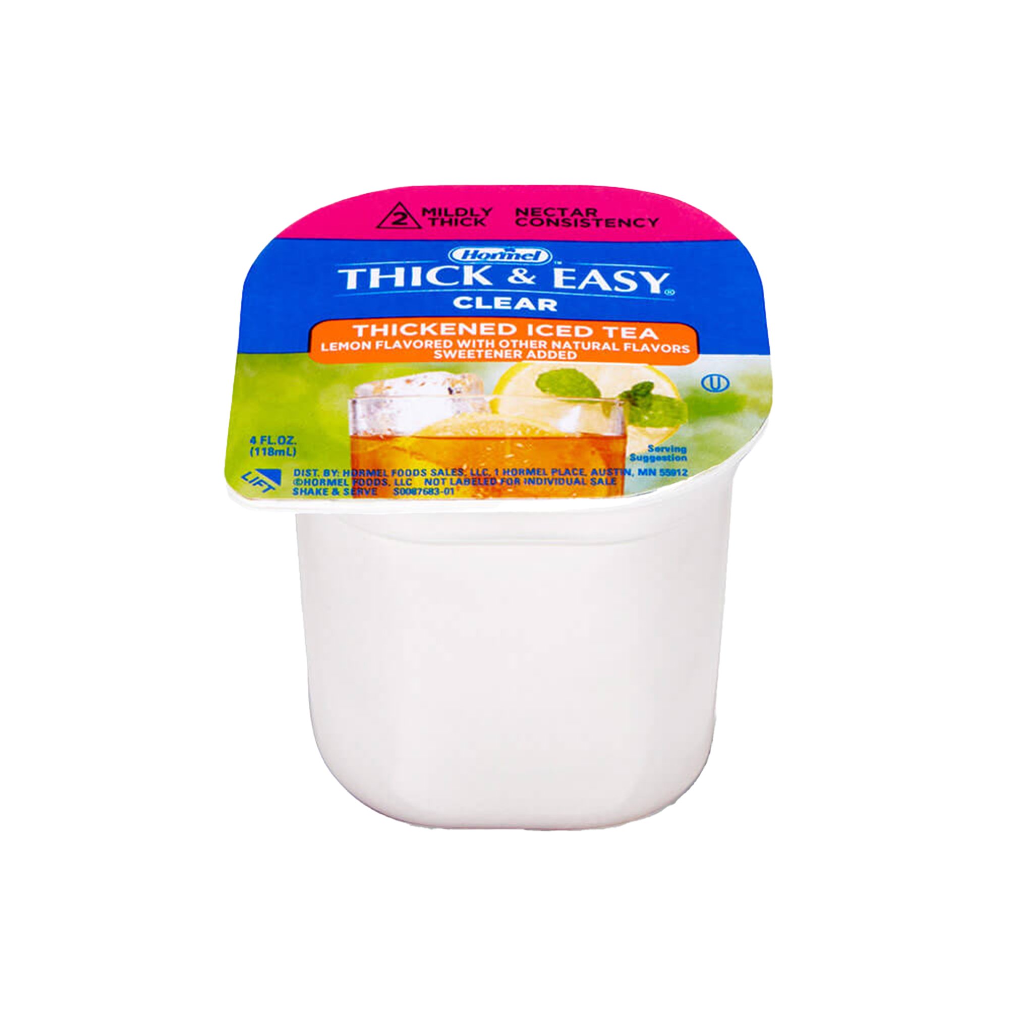 Thick & Easy Clear Nectar Consistency Iced Tea Thickened Beverage, 4-ounce Cup MK 732817
