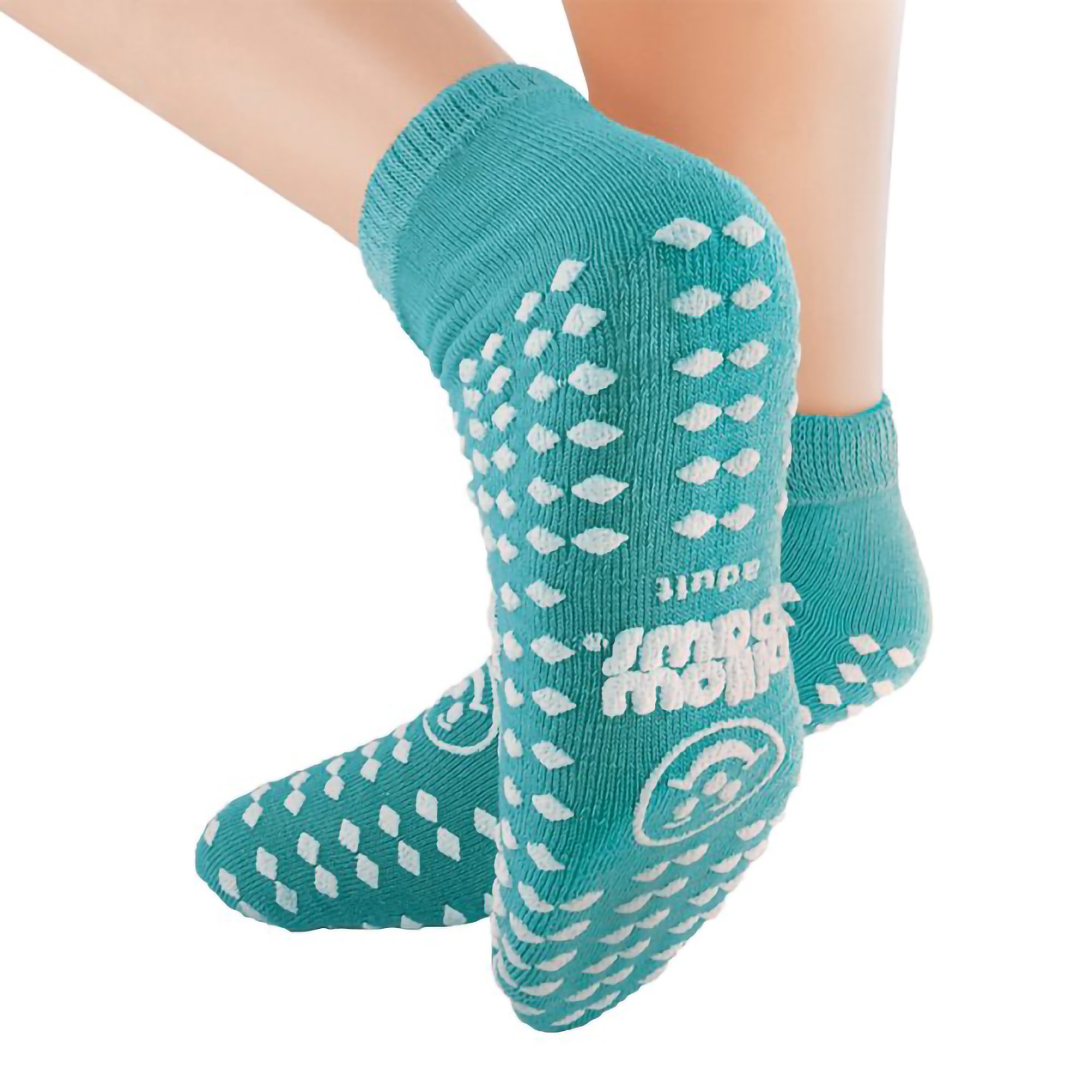 Pillow Paws Slipper Socks Double Print, One Size Fits Most, Teal MK 483416