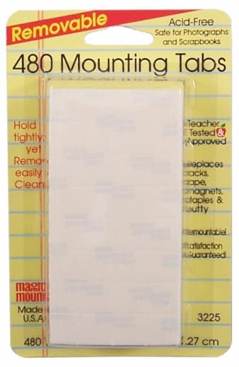 Removable Mounting Tabs - 480 Tabs 1/2"x1/2"