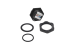 Cat6 RJ45 Shielded Industrial Panelmount Jack, Black