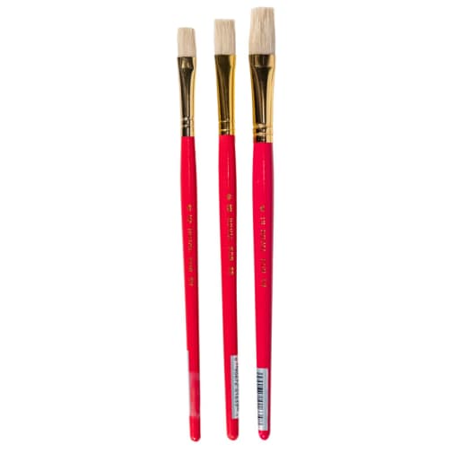 Royal & Langnickel Short Handle Flat Bristle Paint Brushes Set of 4