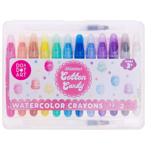 Do-A-Dot Cotton Candy Shimmer Watercolor Crayons, 12 Count