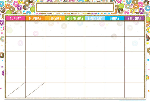 DonutFetti Calendar Smart Poly Chart Write-On/Wipe-Off