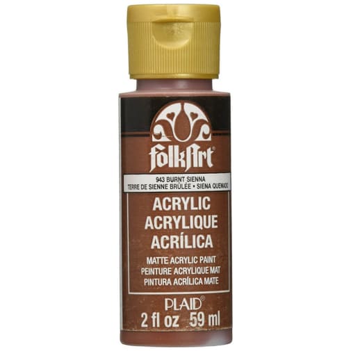 Folkart Color Acrylic Paint Burnt Sienna - 2oz