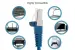 Cat5e Shielded Ethernet Patch Cable, Half-moon Boot, 2 ft, Blue