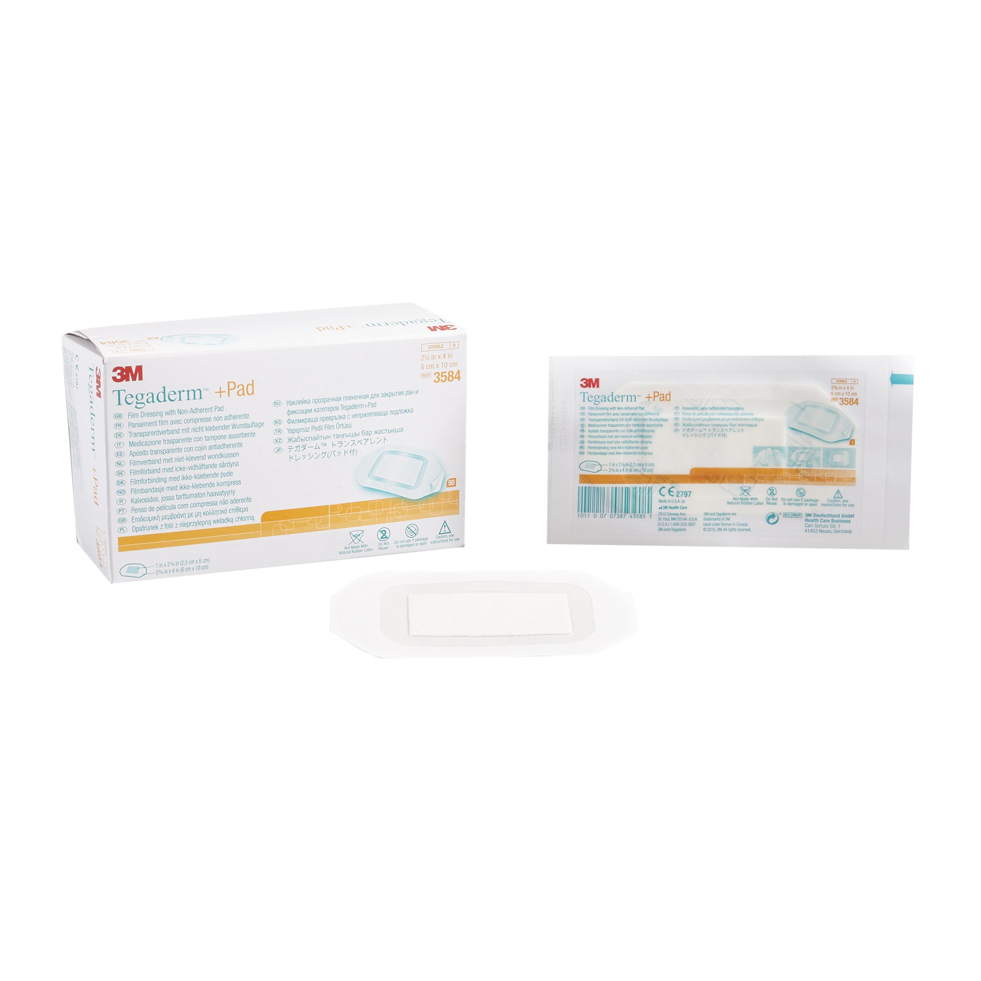 3M Tegaderm Transparent Film Dressing with Pad, 2-3/8 x 4 Inch MK 311917