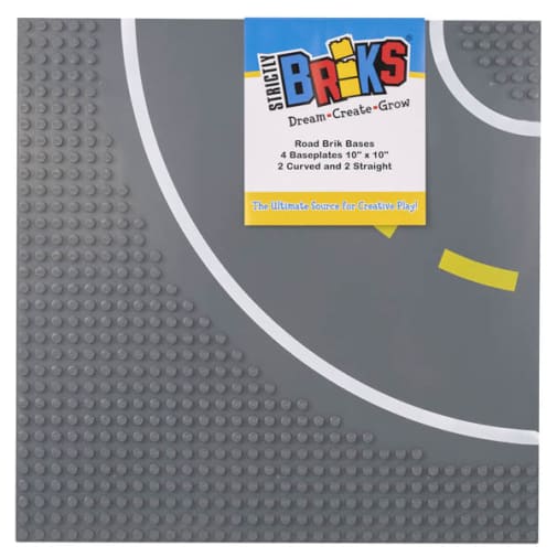 Stackable Road Baseplates - 2 Straight & 2 Curved
