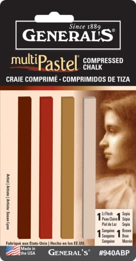 General's Multi Pastel Earth Tone Compressed Chalk (4 count)