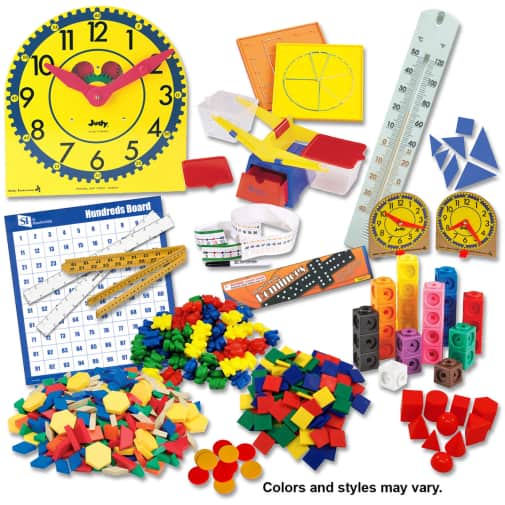Saxon Math Manipulative Kit K-3 (Plastic Pattern Block Upgrade, Judy Clock, Optional Items)